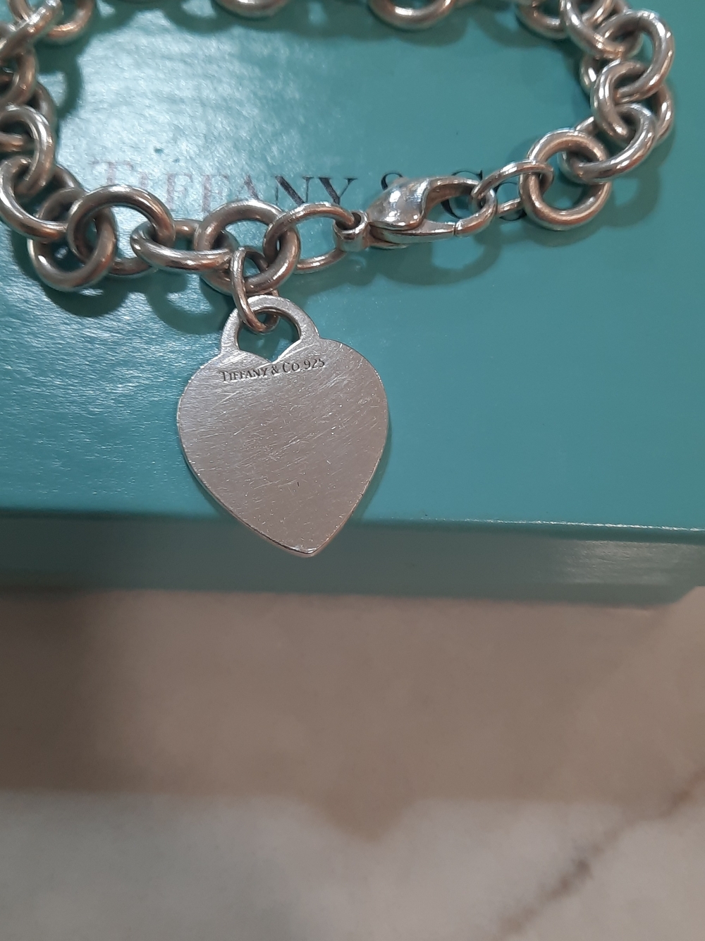 Tiffany & Co. Sterling Silver Chunky Link Heart Bracelet - Picture 2 of 2